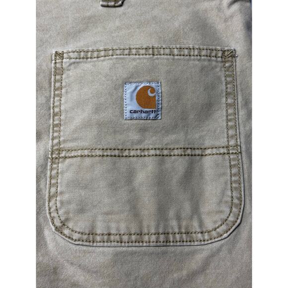 Carhartt Men's Relaxed Fit Straight Leg Khaki Denim Jeans - Size 44x29 - Picture 5 of 7